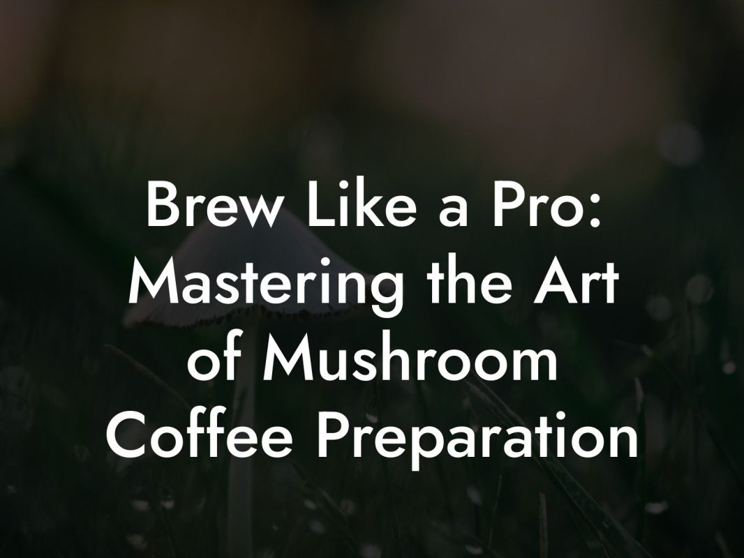 Brew Like a Pro: Mastering the Art of Mushroom Coffee Preparation Brew Like a Pro: Mastering the Art of Mushroom Coffee Preparation