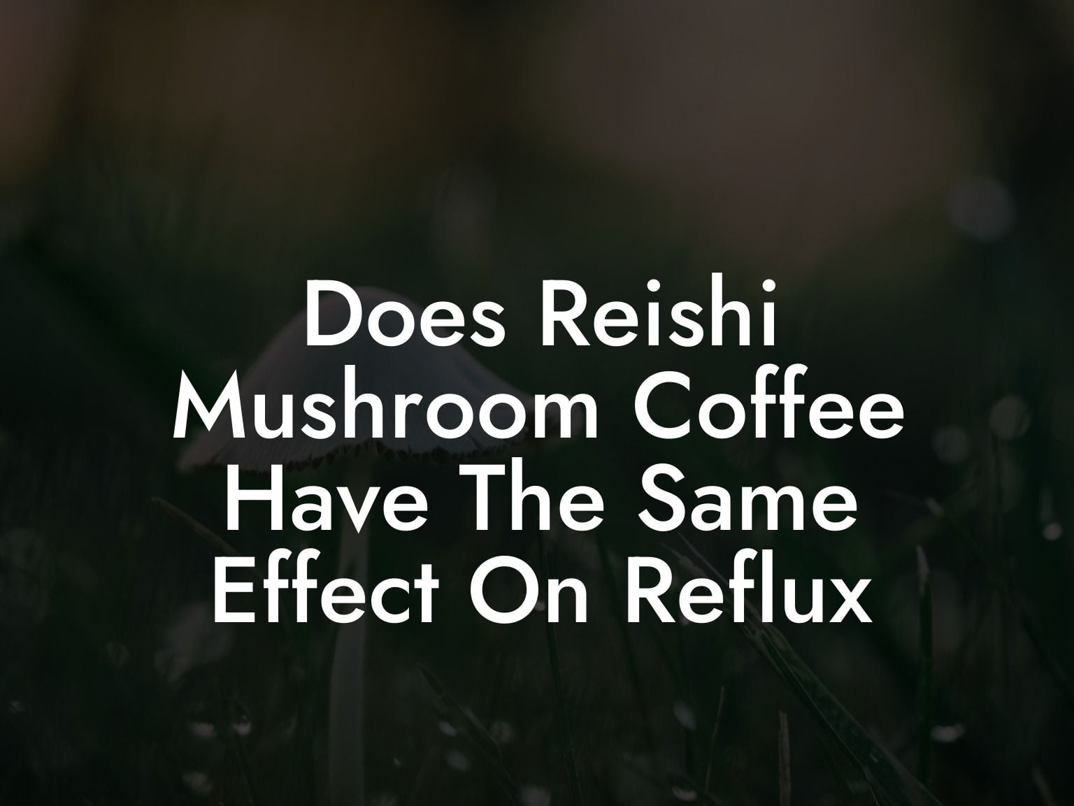 Does Reishi Mushroom Coffee Have The Same Effect On Reflux