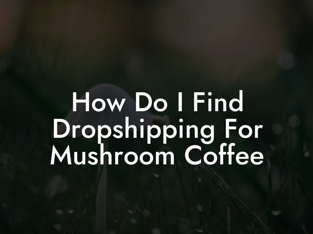 How Do I Find Dropshipping For Mushroom Coffee