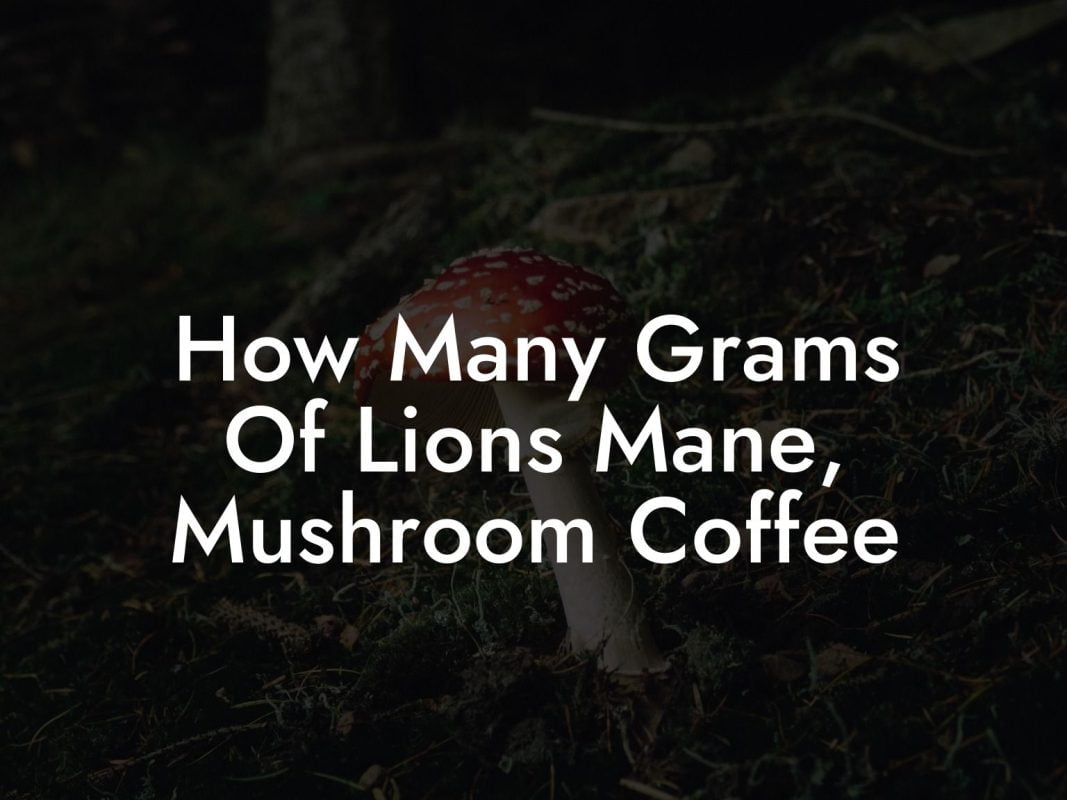 How Many Grams Of Lions Mane, Mushroom Coffee