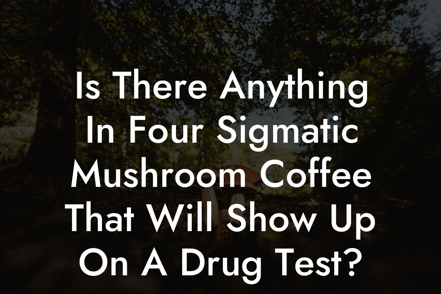 Is There Anything In Four Sigmatic Mushroom Coffee That Will Show Up On A Drug Test?