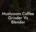 Mushroom Coffee Grinder Vs Blender