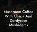 Mushroom Coffee With Chaga And Cordyceps Mushrooms