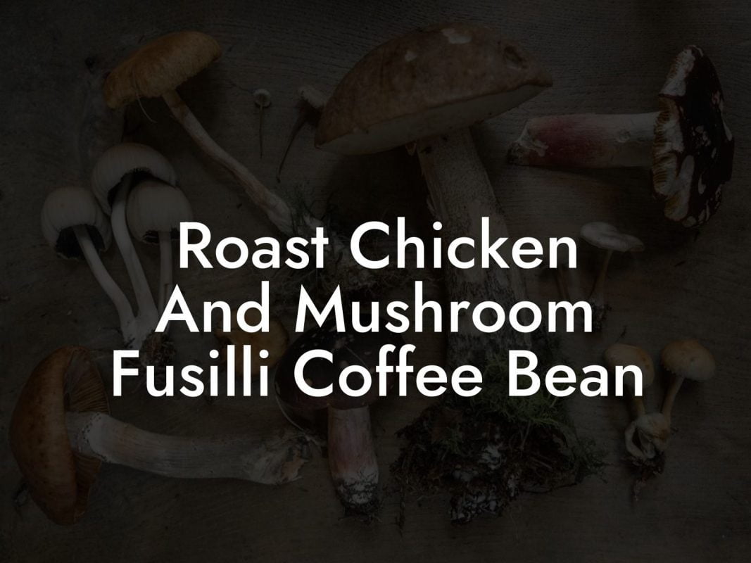 Roast Chicken And Mushroom Fusilli Coffee Bean