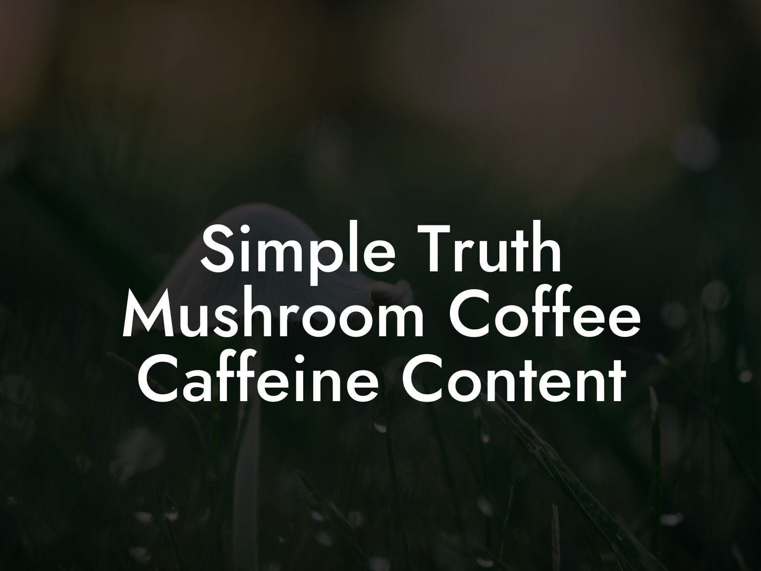 Simple Truth Mushroom Coffee Caffeine Content