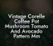 Vintage Corelle Coffee Pot Mushroom Tomato And Avocado Pattern Mm